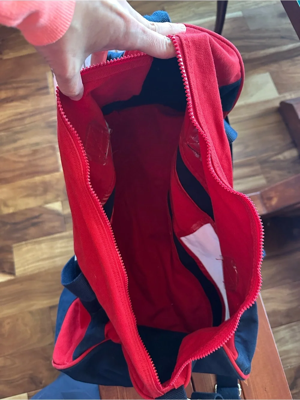 Tommy Hilfiger 90’s Red, Navy & White Canvas Duffel Bag